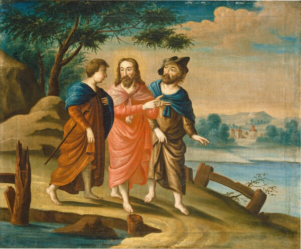 American 18th Century, Christ on the Road to Emmaus