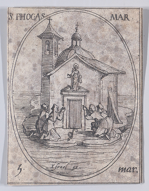 Jacques Callot, St. Phocas, Martyr, March 5th, from "Les Images De Tous Les Saincts et Saintes de L'Année" (Images of All of the Saints and Religious Events of the Year)