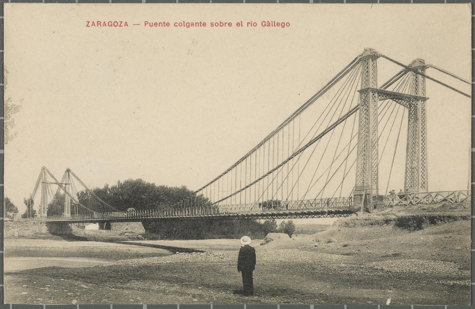 Desconegut, ZARAGOZA - Puente colgante sobre el rio Gàllego