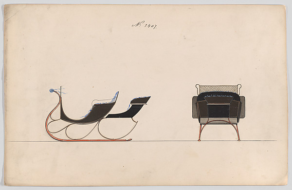 Brewster & Co., Design for Rumble Sleigh, no. 3407
