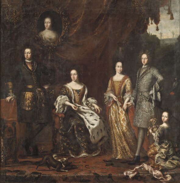 David Klöcker Ehrenstrahl (Attributed to), Karl XI konung av Sverige med familj