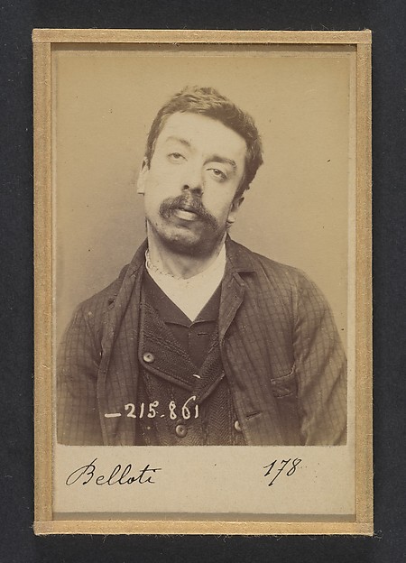 Alphonse Bertillon, Belloti. Louis. 28 ans, né à Turin. Camelot. Anarchiste. 18/3/94.