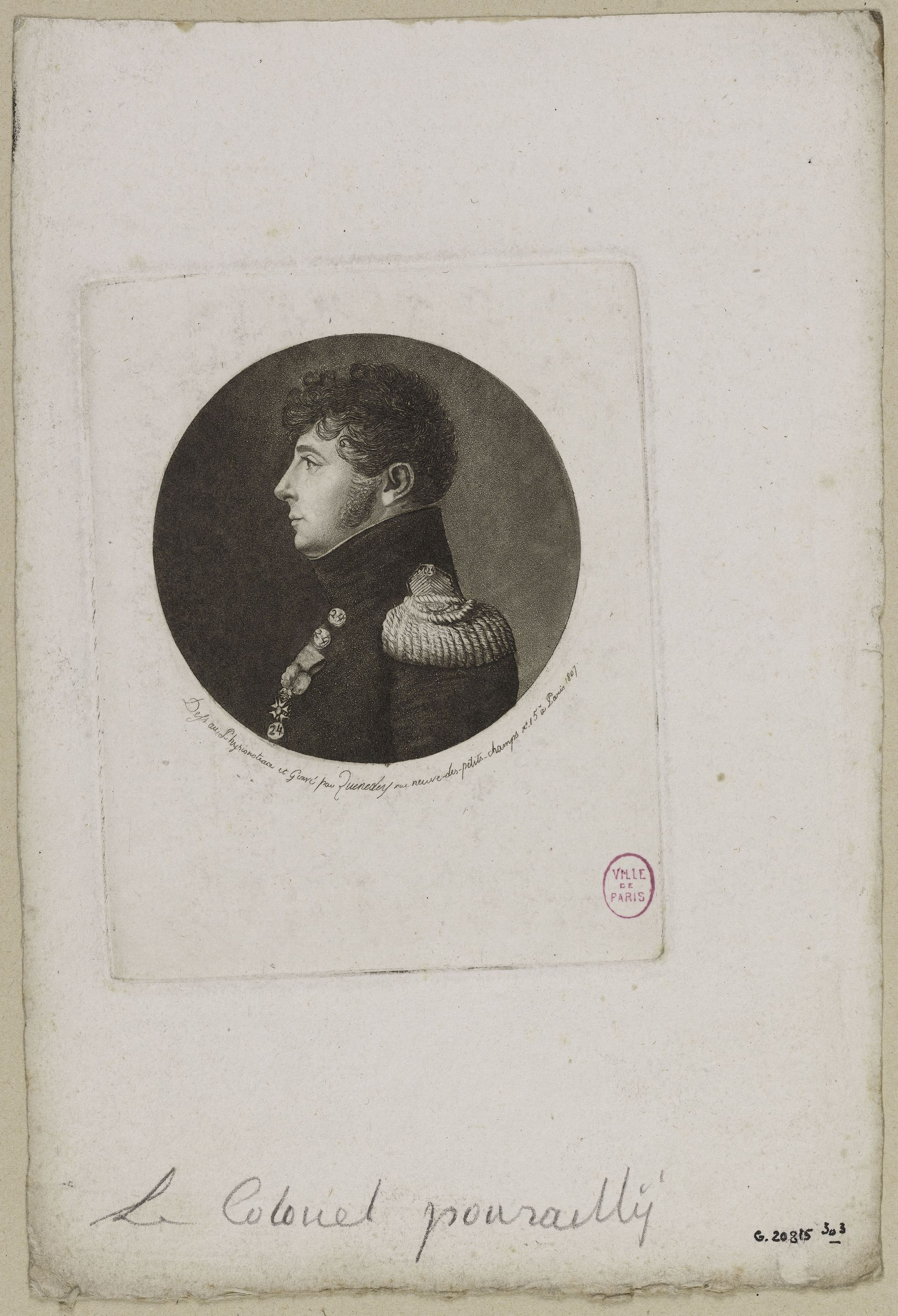 Edmé Quenedey, Portrait du Colonel Pourailly