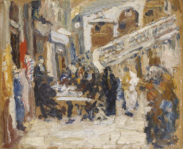 Jules Schmalzigaug, Riva del Vin near the Rialto Bridge in Venice