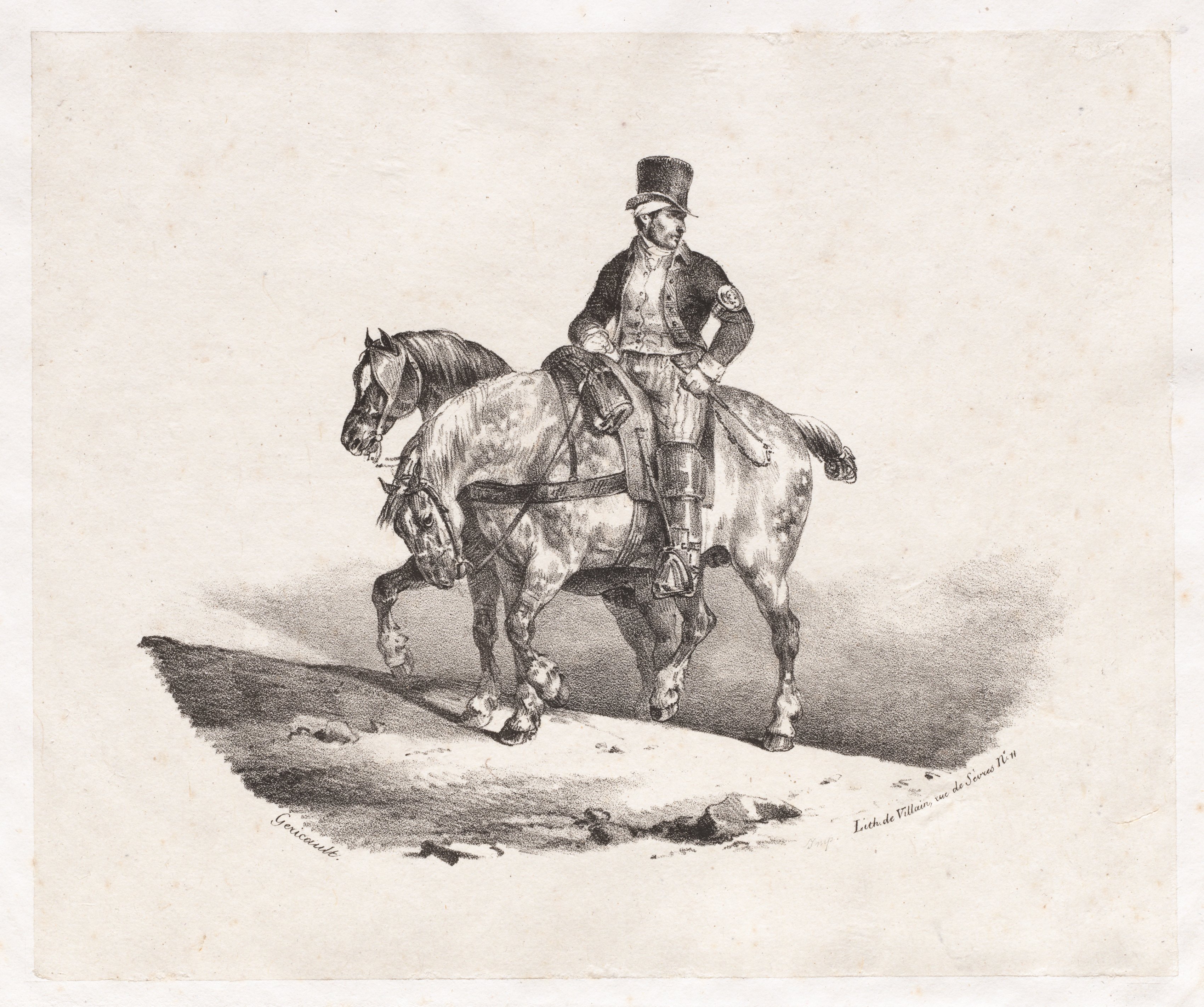 Théodore Géricault, Postman or Two Harnessed Horses