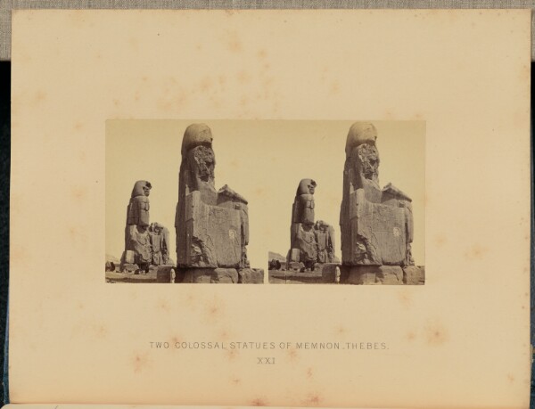 Francis Frith, Two Colossal Statues of Memnon, Thebes