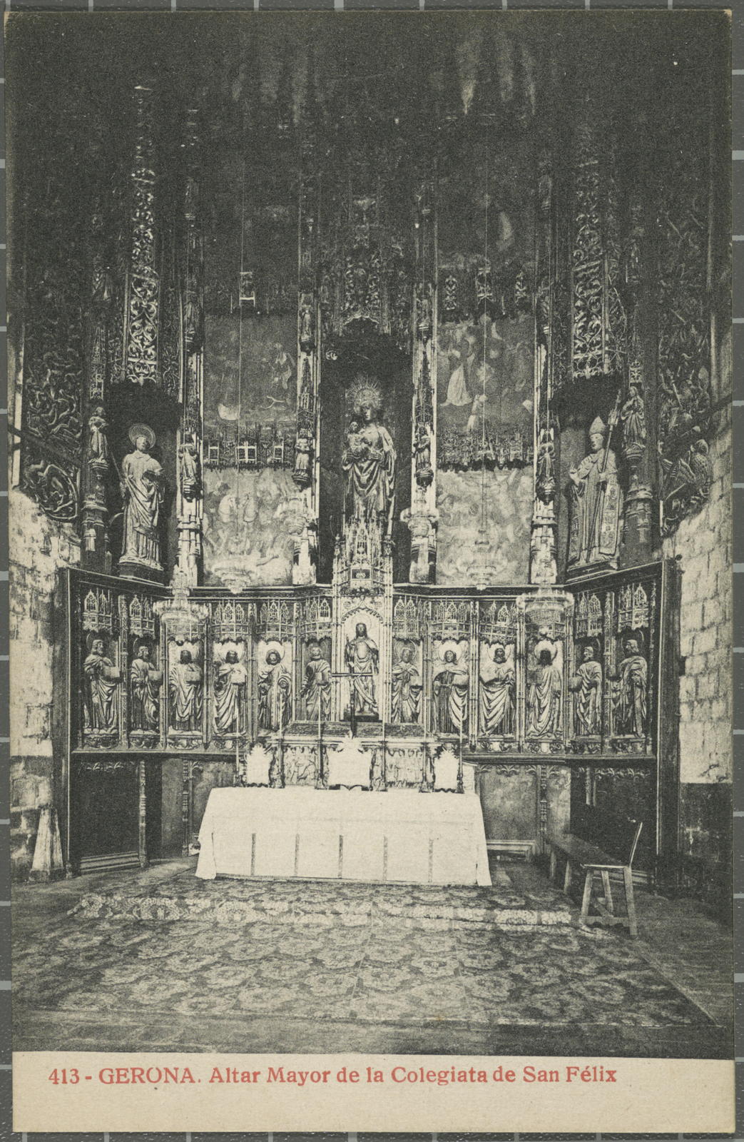 Desconegut, 413-Gerona. Altar Mayor of the San Felix Colegiata