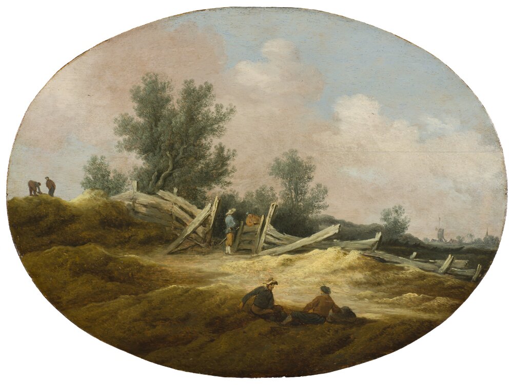 Salomon van Ruysdael, Landscape with a Wooden Fence and Figures