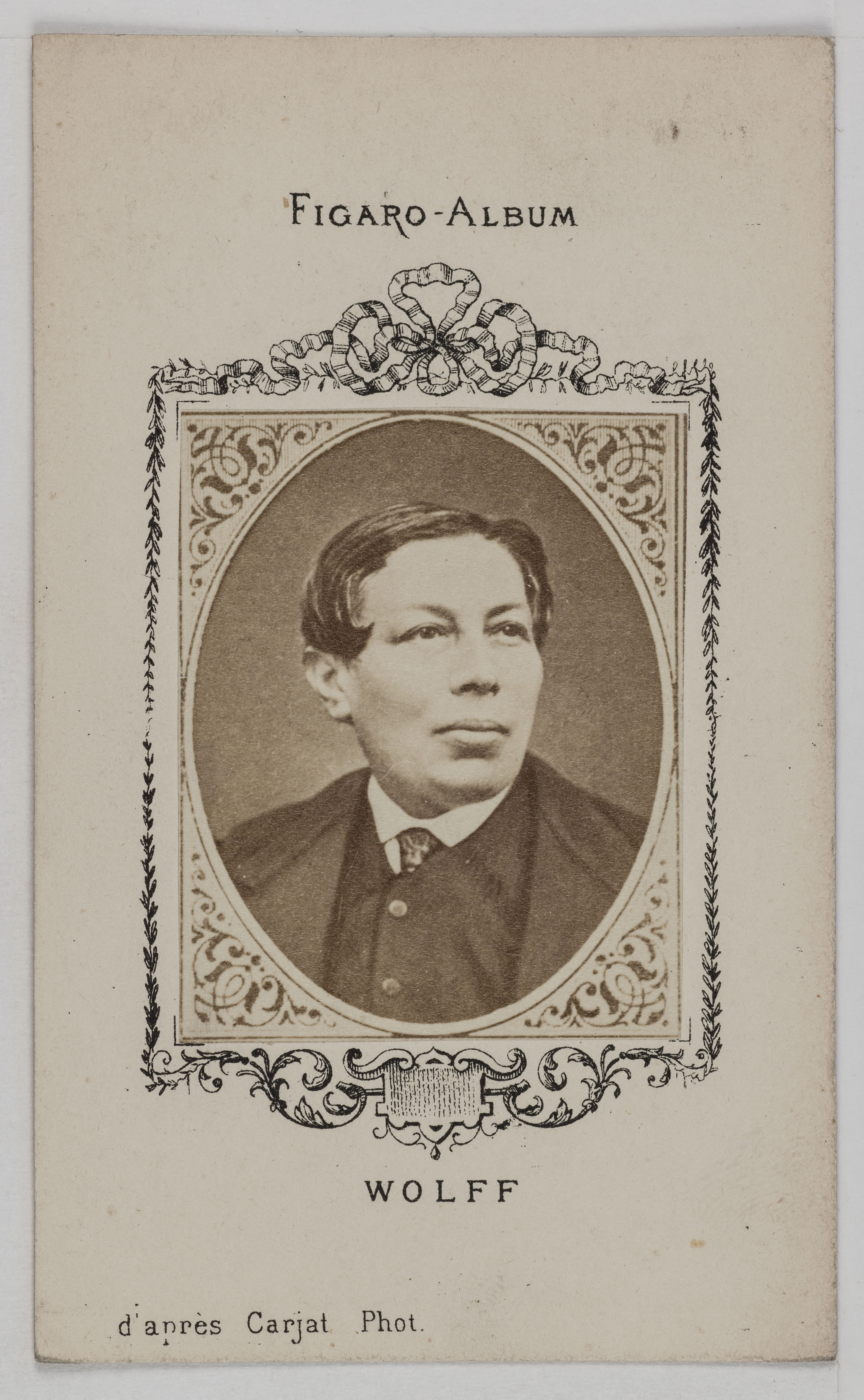 Etienne Carjat, Portrait d'Albert Wolff (1835-1891), littérateur, critique théâtral et auteur dramatique.