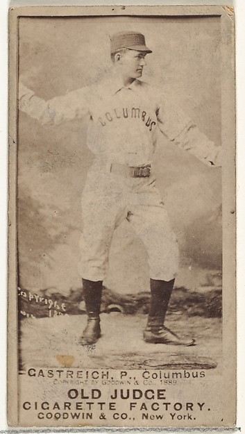 Goodwin & Company, Henry Carl "Hank" Gastright, Pitcher, Cleveland, from the Old Judge series (N172) for Old Judge Cigarettes