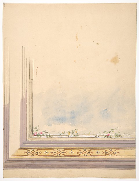 Jules-Edmond-Charles Lachaise, Design for a ceiling painted with clouds and flowering vines