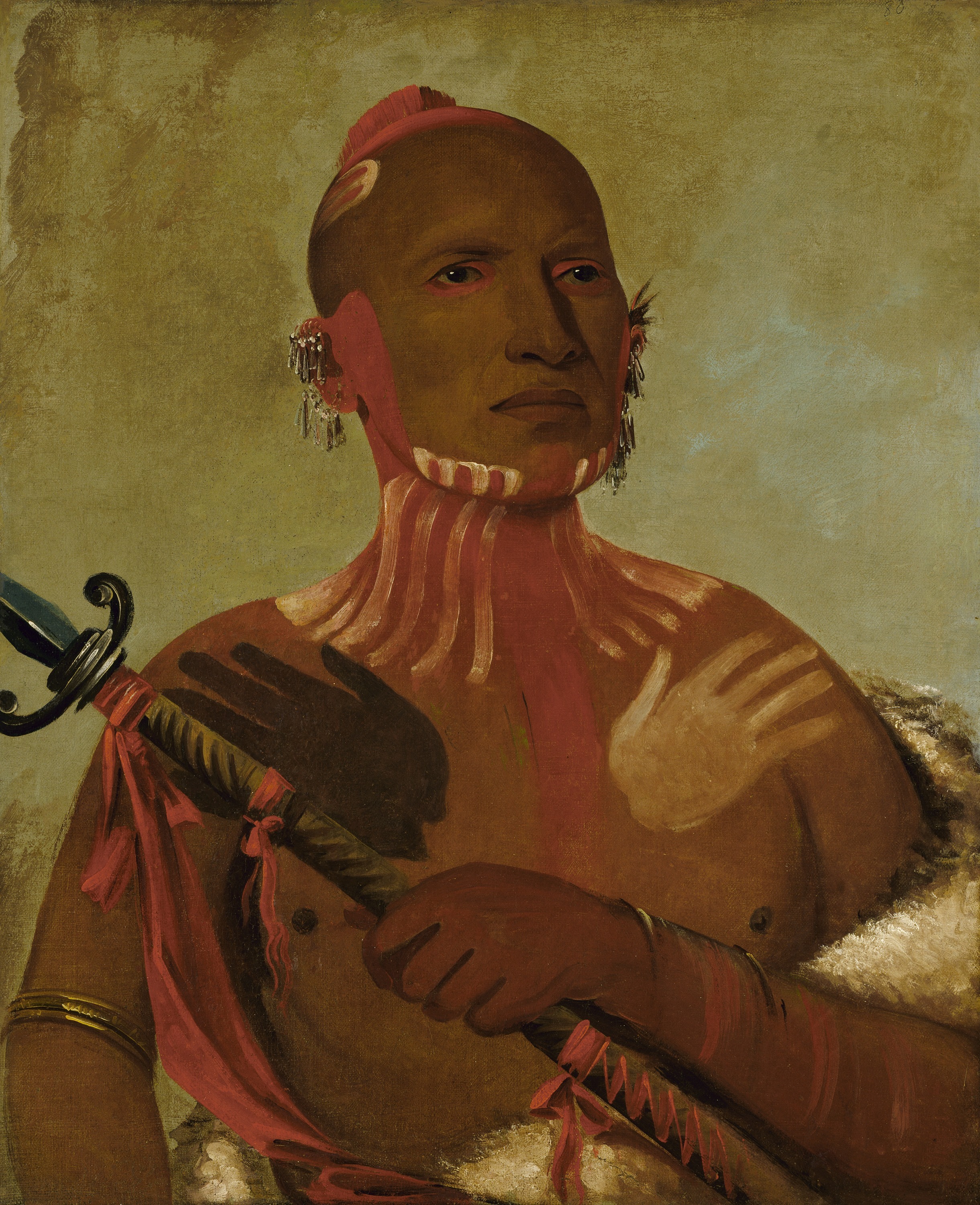George Catlin, Wée-sheet, Sturgeon's Head, a Fox Warrior
