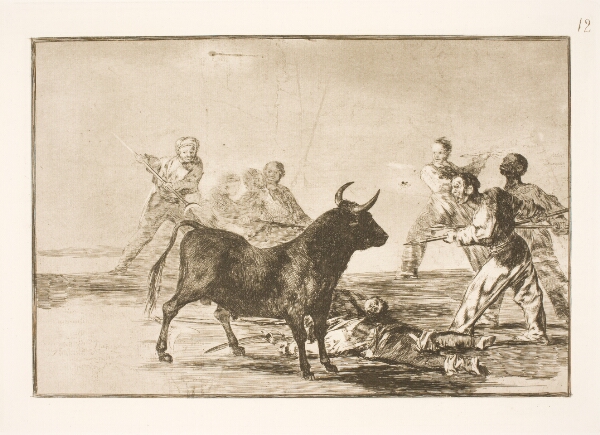 Francisco de Goya, Folket stækker tyren med lanser, segl, banderillaer og andre våben