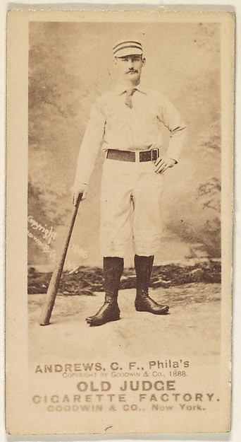 Goodwin & Company, George Edward "Ed" Andrews, Center Field, Philadelphia, from the Old Judge series (N172) for Old Judge Cigarettes