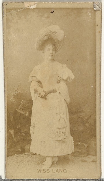 W. Duke, Sons & Co., Miss Lang, from the Actors and Actresses series (N145-8) issued by Duke Sons & Co. to promote Duke Cigarettes