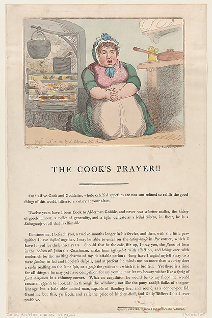 Thomas Rowlandson, The Cook's Prayer!!