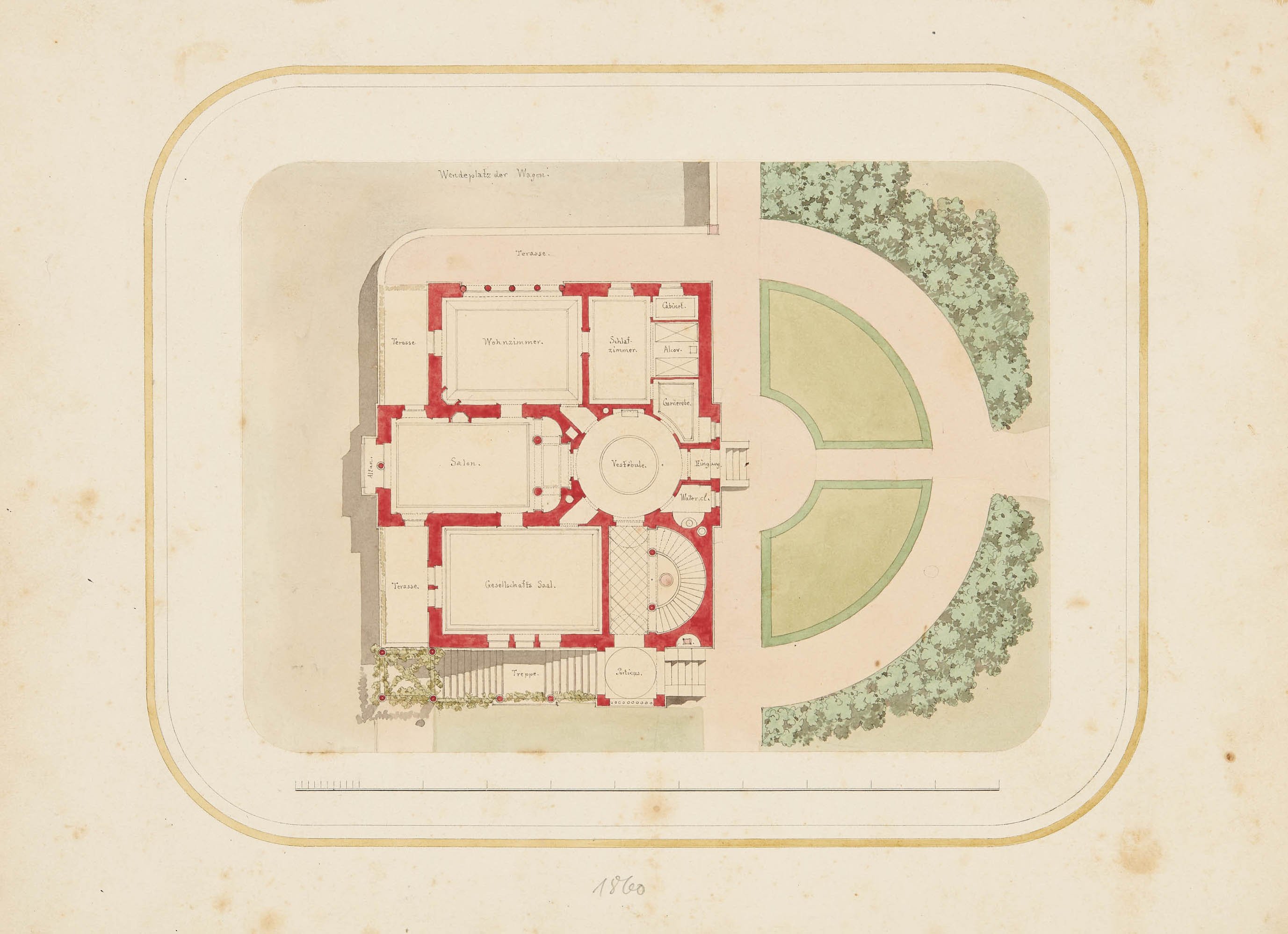 Christian Friedrich von Leins, Villa Zorn: Grundriss