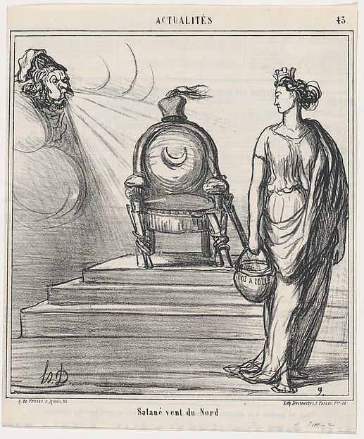 Honoré Daumier, Devilish north wind!, from 'News of the day,' published in "Le Charivari"