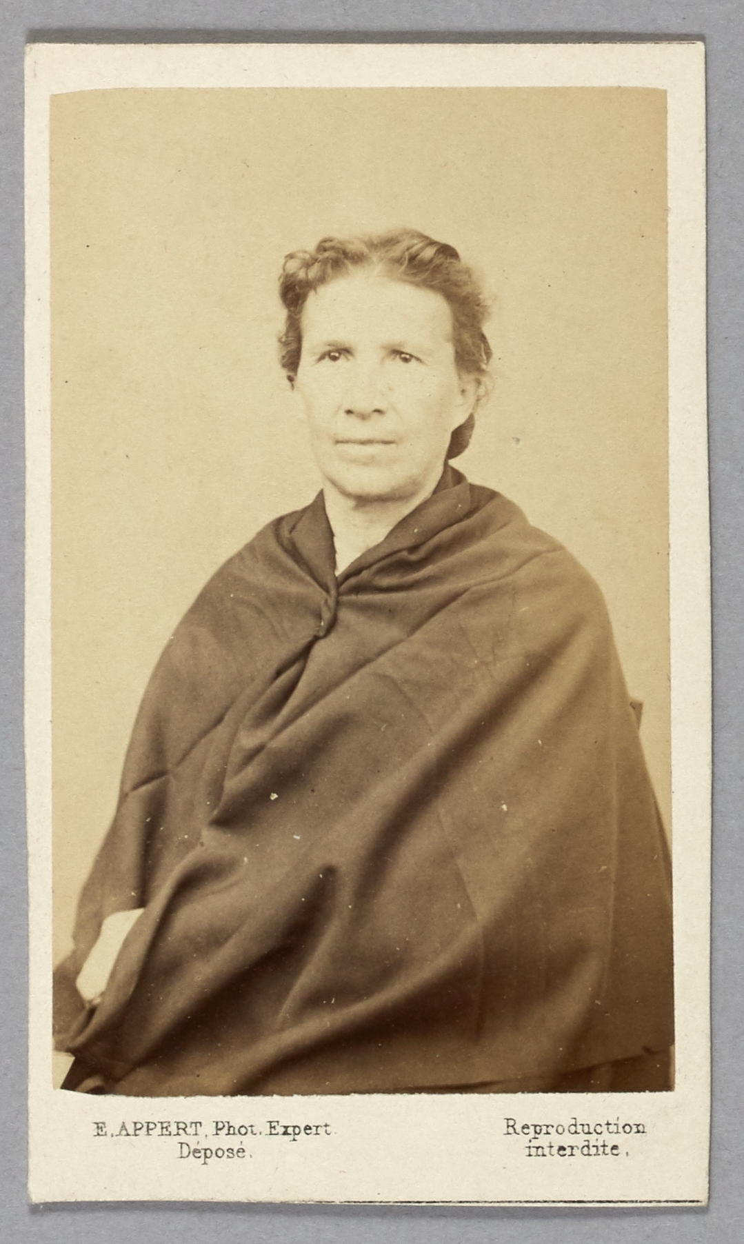 Ernest Charles Appert, Portrait de Daviet ou Davier Marie, pris à la prison des Chantiers à Versailles. Commune de Paris, 1871.