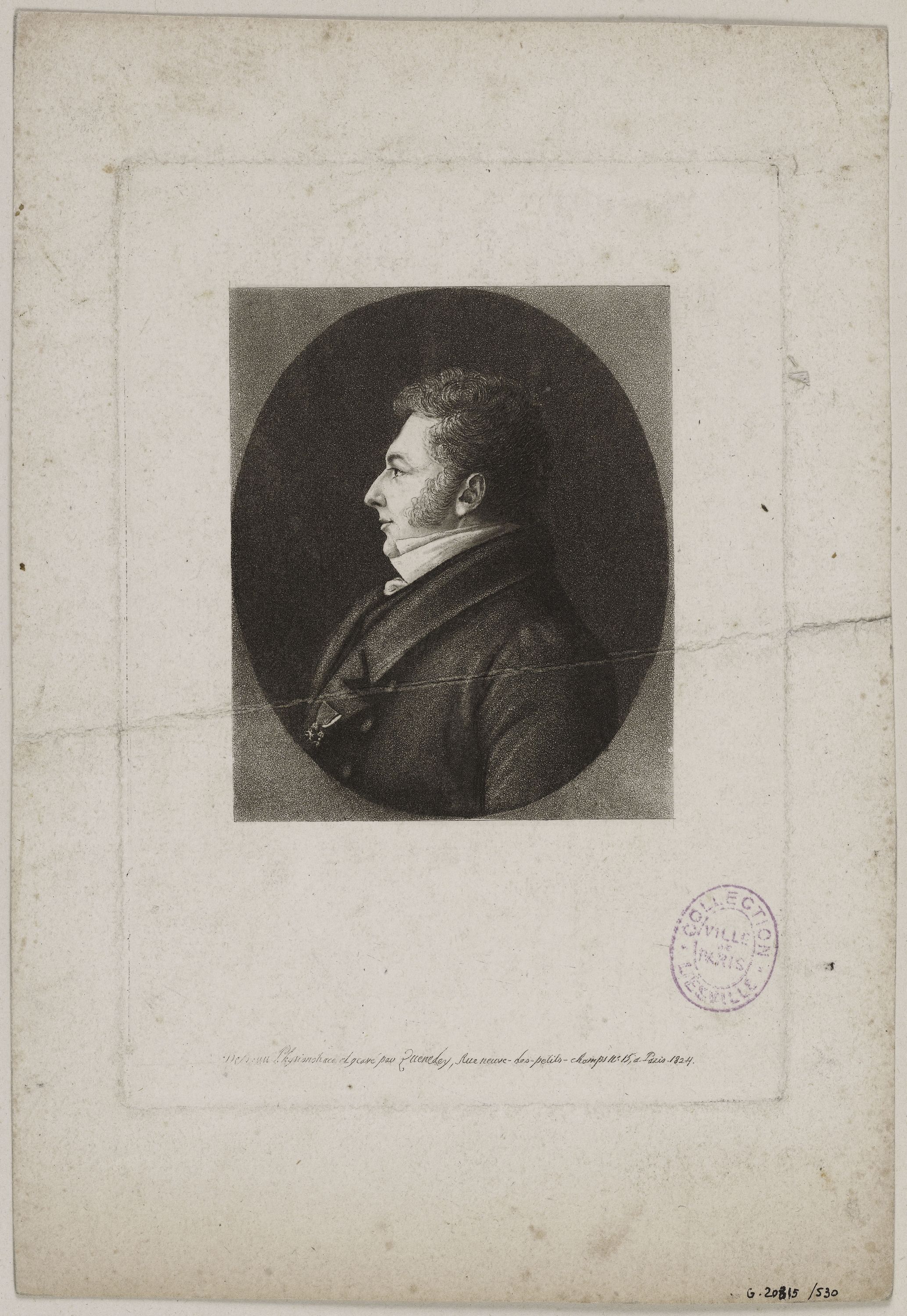 Edmé Quenedey, Portrait d'un homme, fin XVIIIème siècle/début XIXème siècle