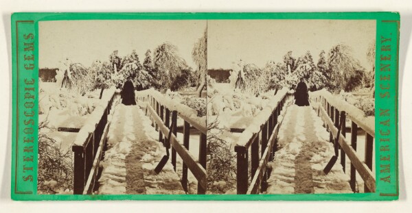 Edward and Henry T. Anthony & Co., Niagara in Winter. Luna Island Bridge after a heavy snow storm.