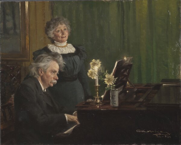 Peder Severin Krøyer, Edvard Grieg ackompanjerande sin hustru