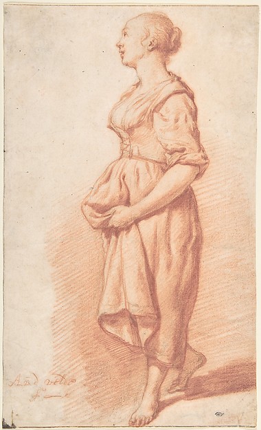 Adriaen van de Velde, A Young Girl Walking to the Left