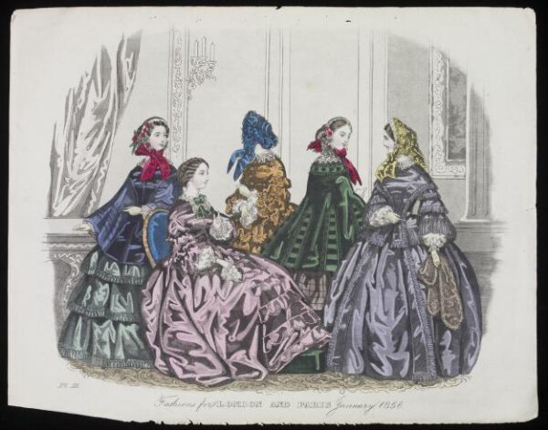 Unknown, London and Paris Fashions for January 1856