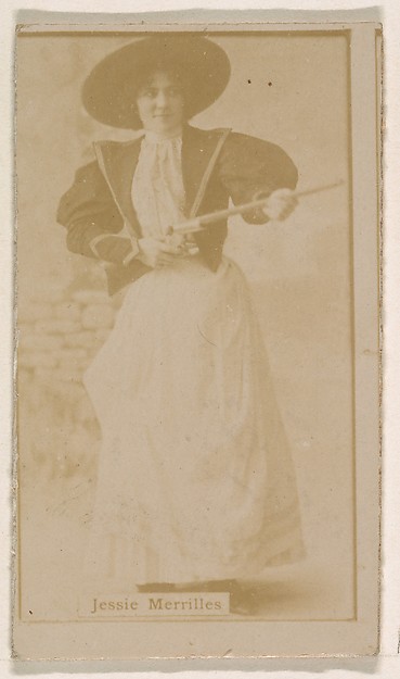 Kinney Brothers Tobacco Company, Jessie Merrilles, from the Actresses series (N245) issued by Kinney Brothers to promote Sweet Caporal Cigarettes