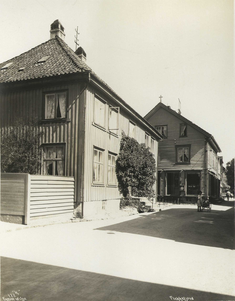 Anders Beer Wilse, Gateparti, Flekkefjord, Vest-Agder. Fotografert 1912.
