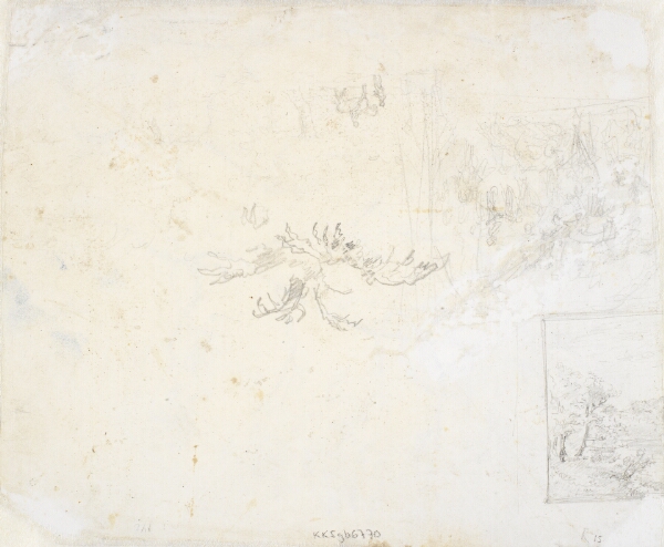 Dankvart Dreyer, En del af et landskabsbillede. Figur- og plantestudier