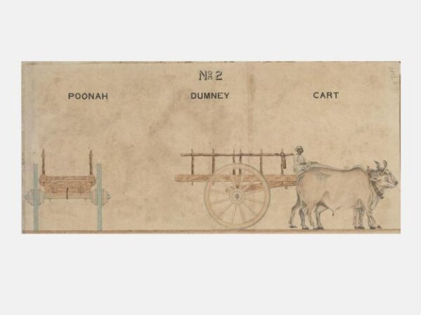 Unknown, One of twenty-one drawings of various types of indigenous conveyance in Poona showing side view and section.