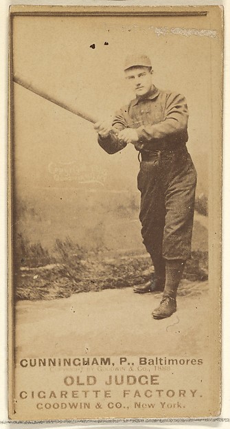 Goodwin & Company, Cunningham, Pitcher, Baltimore Orioles, from the Old Judge series (N172) for Old Judge Cigarettes
