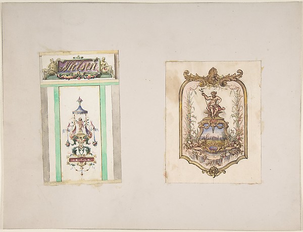Jules-Edmond-Charles Lachaise, Two Designs for Ornamental Panels