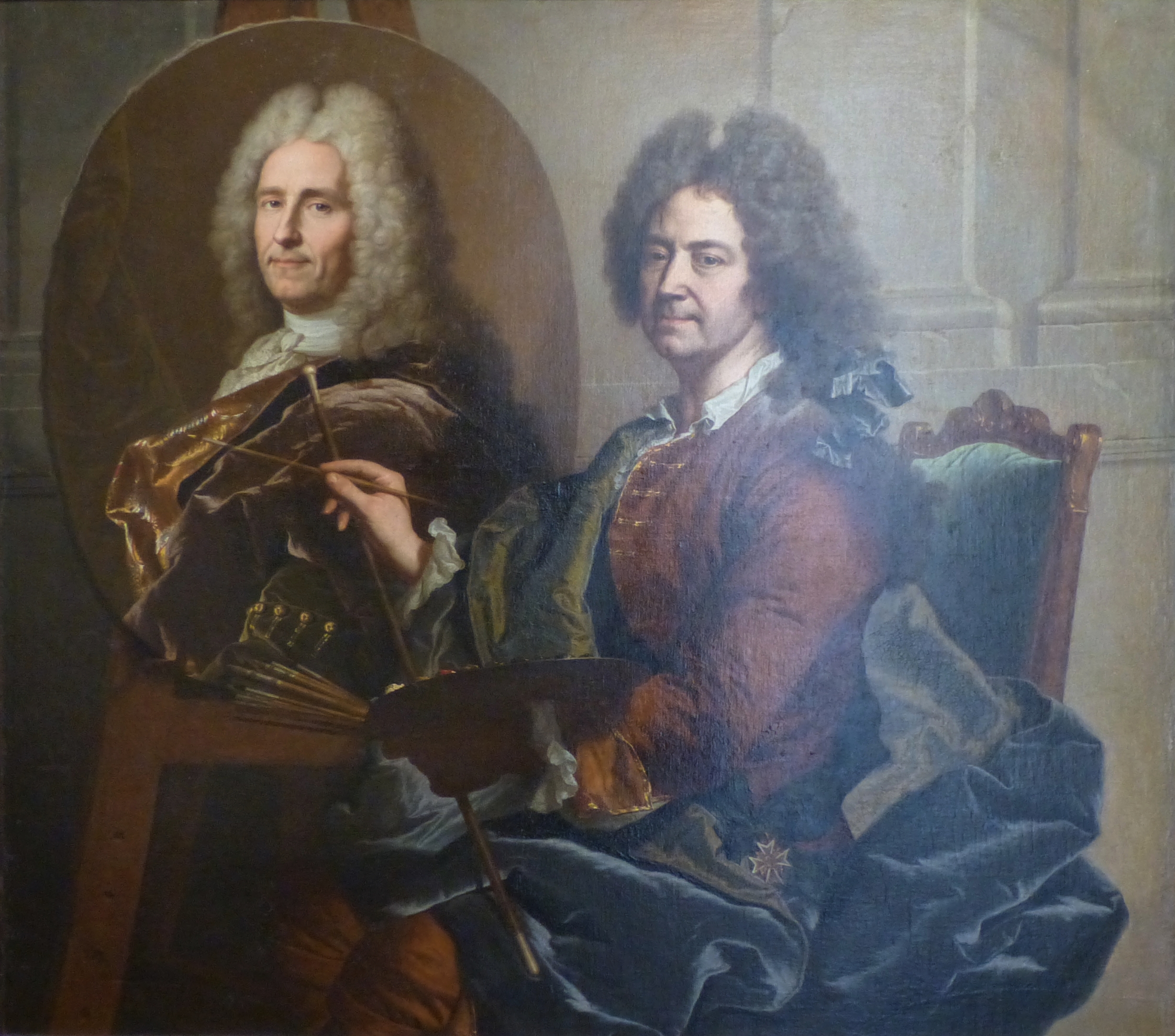 Hyacinthe Rigaud, Self Portrait before the Portrait of François Castanier