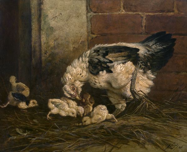 Charles Verlat, Hen with Chicken
