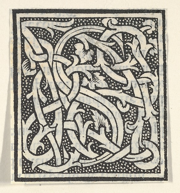 Anonymous, Italian, 16th century, Initial letter S on patterned background