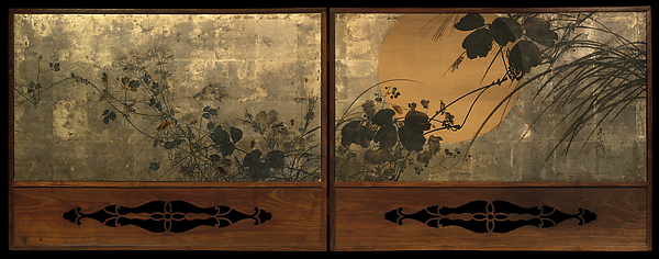 Shibata Zeshin, Autumn Grasses in Moonlight
