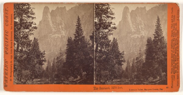 Carleton Watkins, The Sentinel, 3270 feet, Yosemite Valley, Mariposa County, Cal.