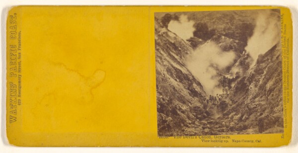 Carleton Watkins, The Devil's Canyon, Geysers. View looking up. Napa County, Cal.