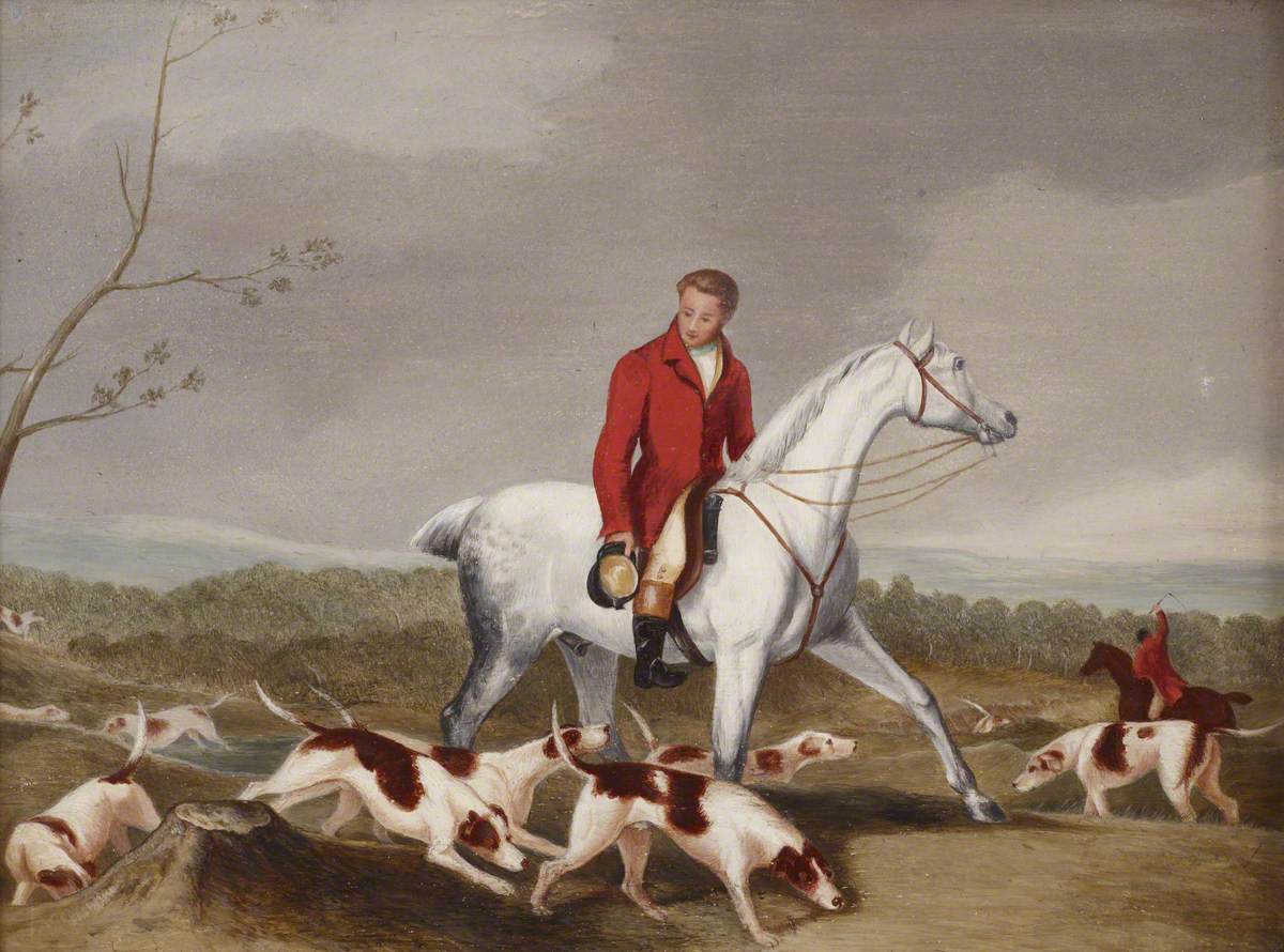 Richard Barrett Davis, Hunting Scene of Huntsmen casting Hounds