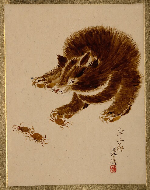 Shibata Zeshin, Bear and Crabs