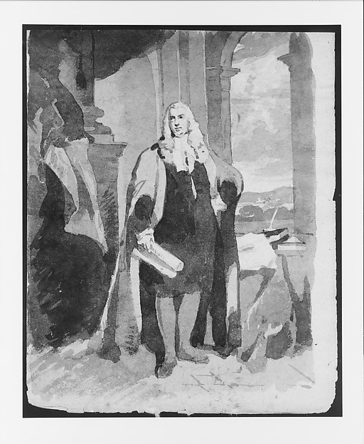 Thomas Sully, Standing Man, with Scroll (from Sketchbook)