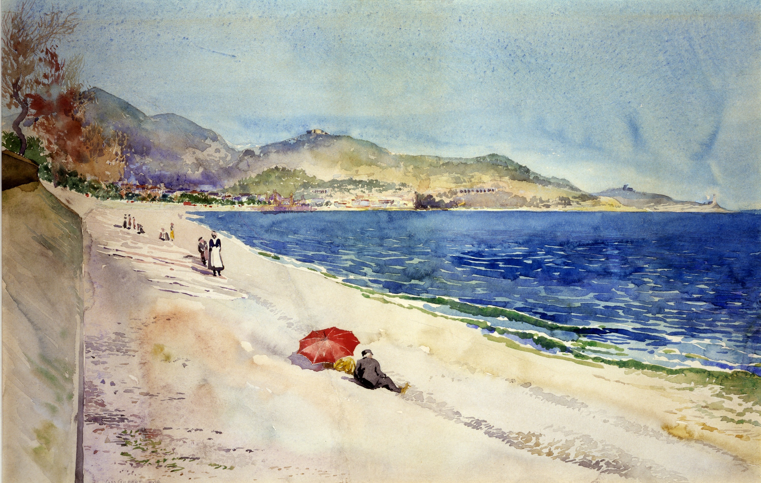 Cass Gilbert, On the Beach below the Promenade des Anglais, Nice, France