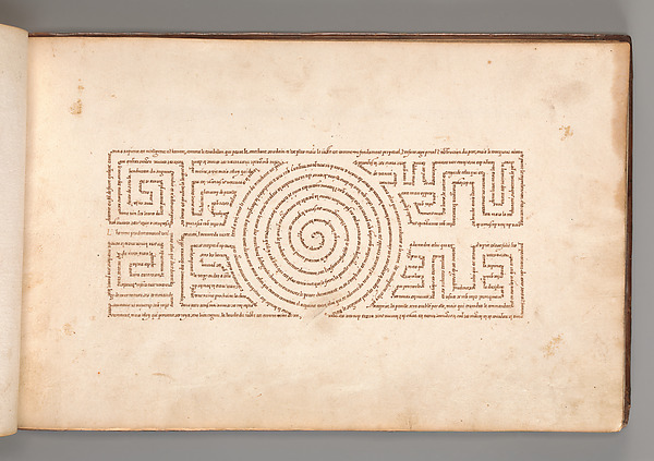 Anonymous, Micrographic Design in the Shape of a Labyrinth