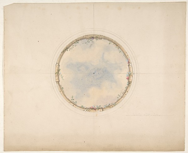 Jules-Edmond-Charles Lachaise, A Circular ceiling design with clouds and roses