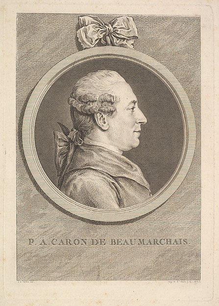 Augustin de Saint-Aubin, Portrait of P.A. Caron de Beaumarchais