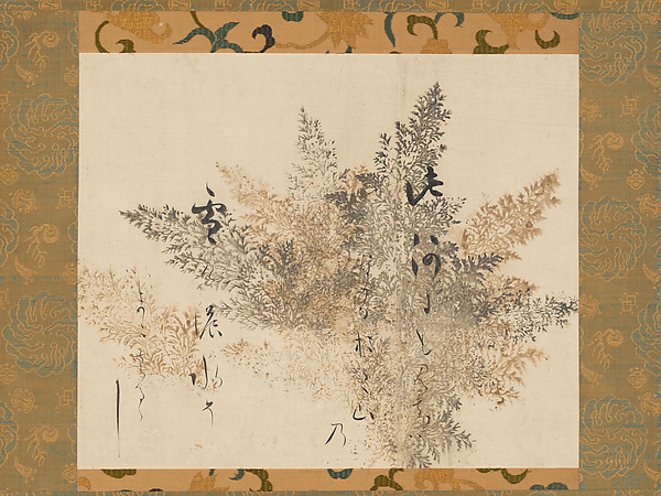 Hon'ami Kōetsu, Waka Poem from Collection of Poems Ancient and Modern with a Design of Moss Ferns