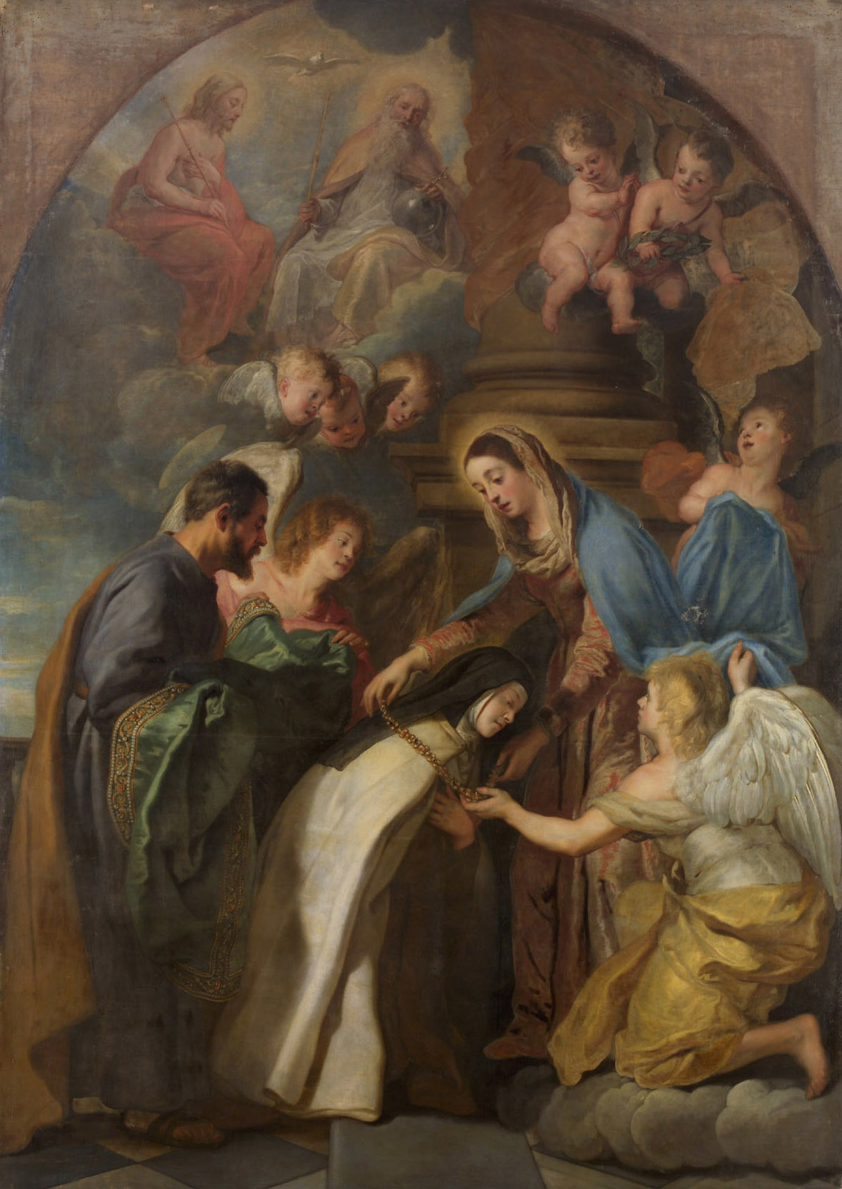 Gaspar de Crayer, St Theresa receiving a gold chain and a mantle embroidered with gold from the Virgin