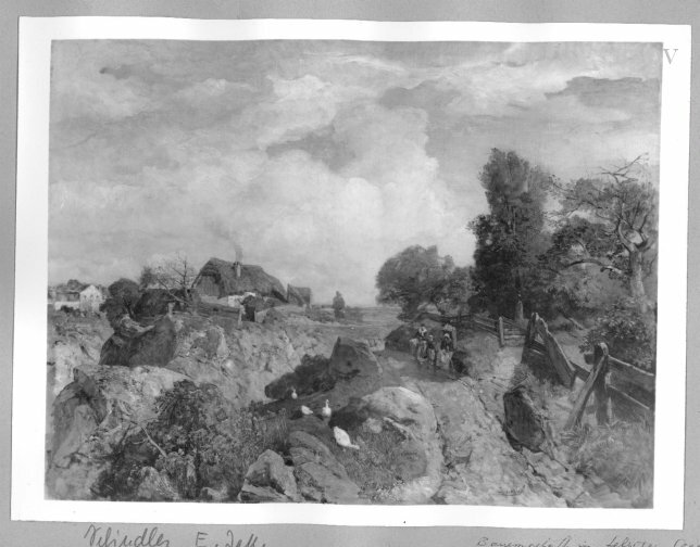 Emil Jakob Schindler, peasant house in rocky landscape